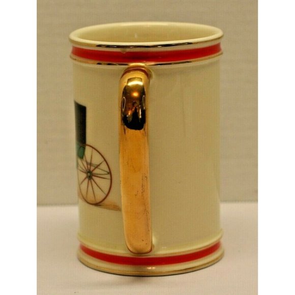 Vintage Hyalyn 620 Ceramic Stein Mug Coupe 3/4 No. 366 Auto Gold Tone Handle Rim - Picture 3 of 12